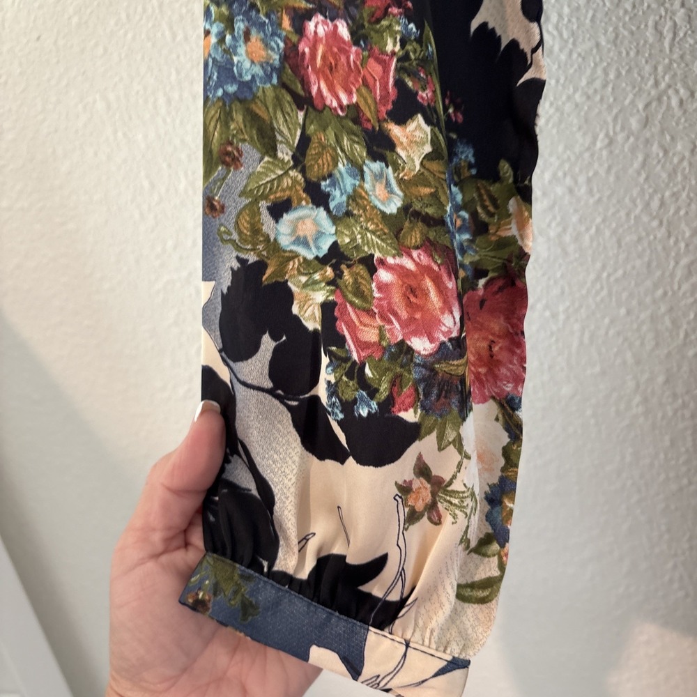 Lulus Put on a Smile Floral Print Satin Wrap Maxi Dress Size Small‎ - Picture 4 of 13